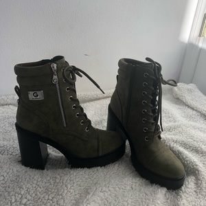 Green Heel Combat boots